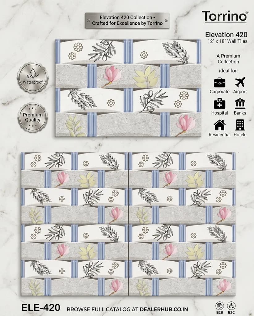 Elevation 420 12" x 18" Wall Tiles Torrino