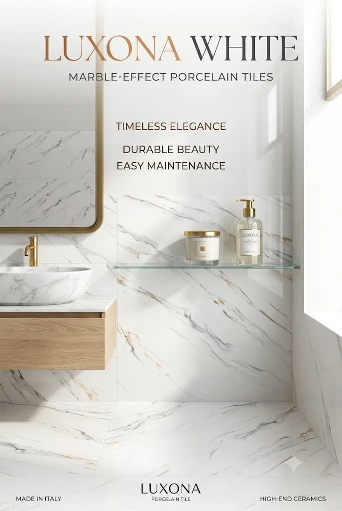 Luxona White 24" x 48" GVT Tiles Agilis