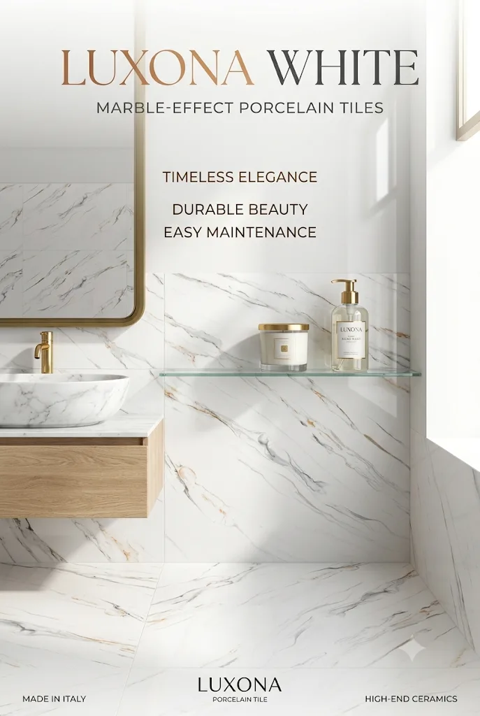 Luxona White 24" x 48" GVT Tiles Agilis